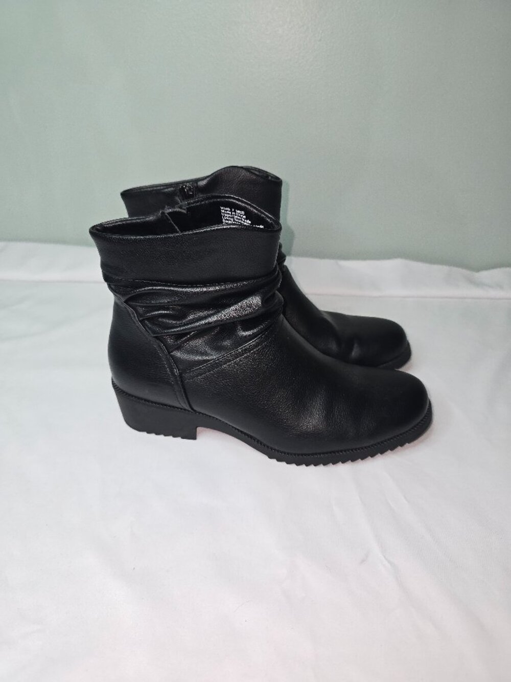 Croft & Barrow Black Rigina Ruched Booties, W US Size 7, Worn once